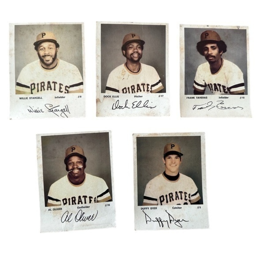 1974 Pittsburgh Pirates Signed Team Issued Postcards - Lot of 5